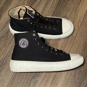 Versace Black and White High-Top Sneakers